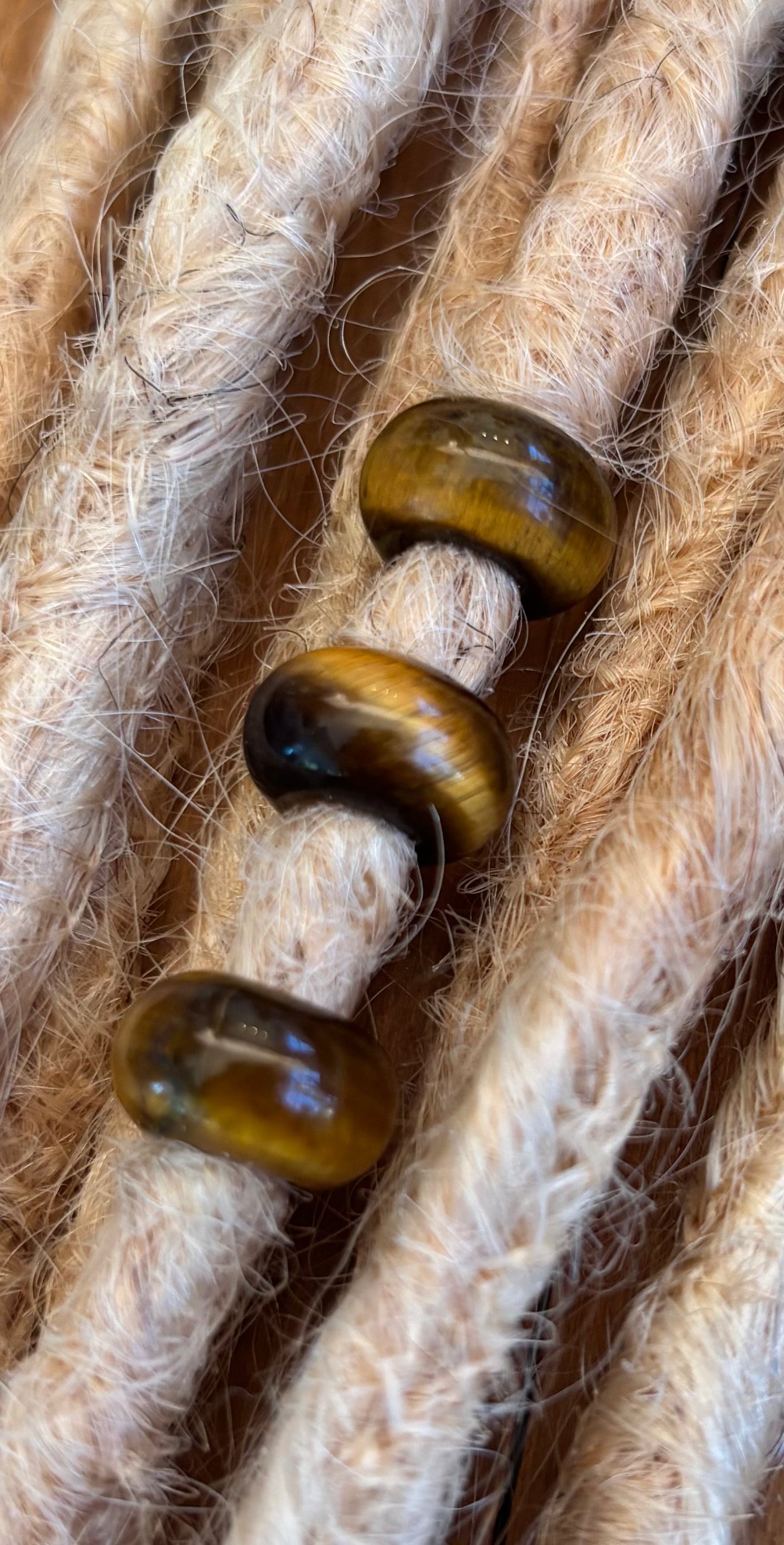 Tigers Eye dread beads - set of three