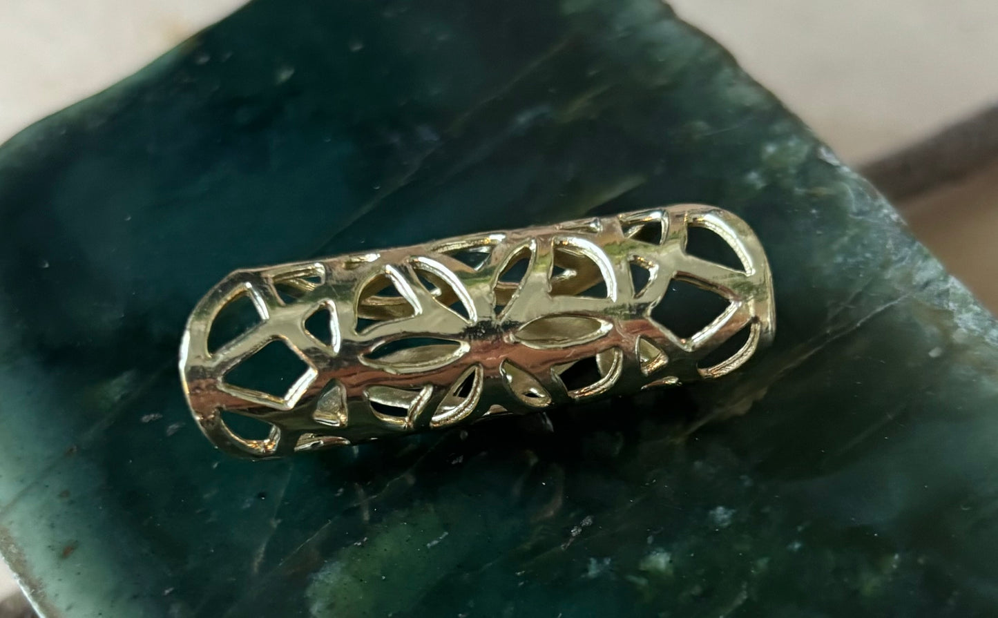 Flower of Life Brass Cuff