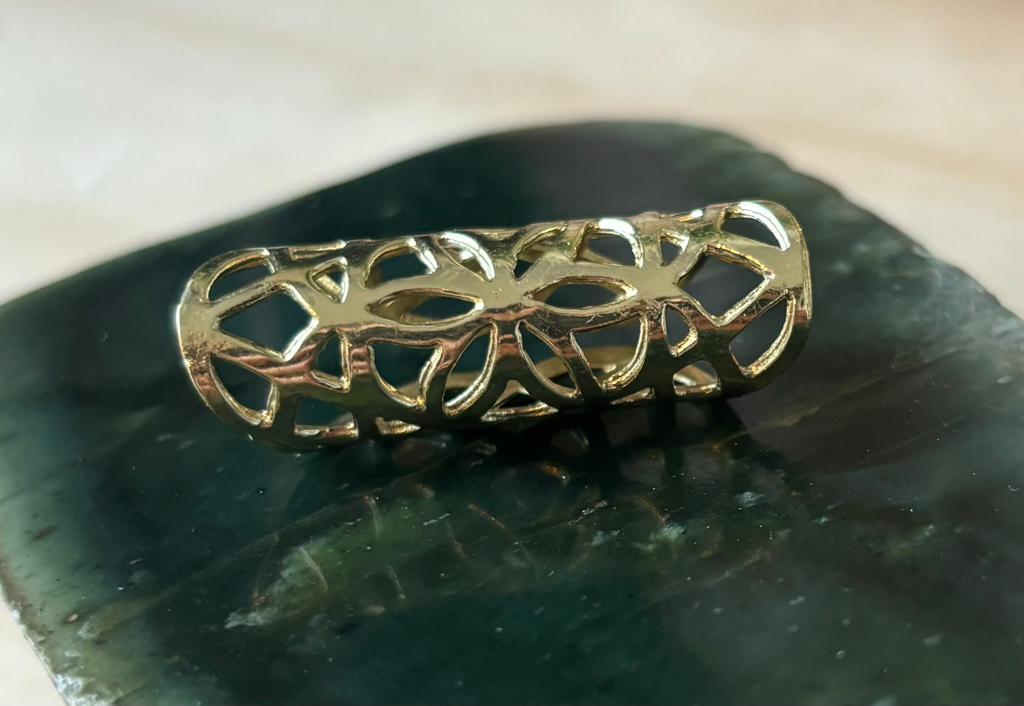 Flower of Life Brass Cuff