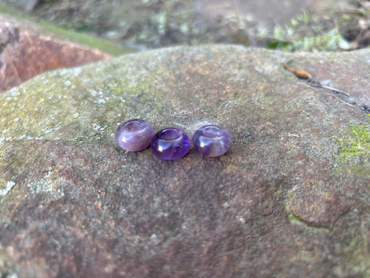 Amethyst dread beads - set of three