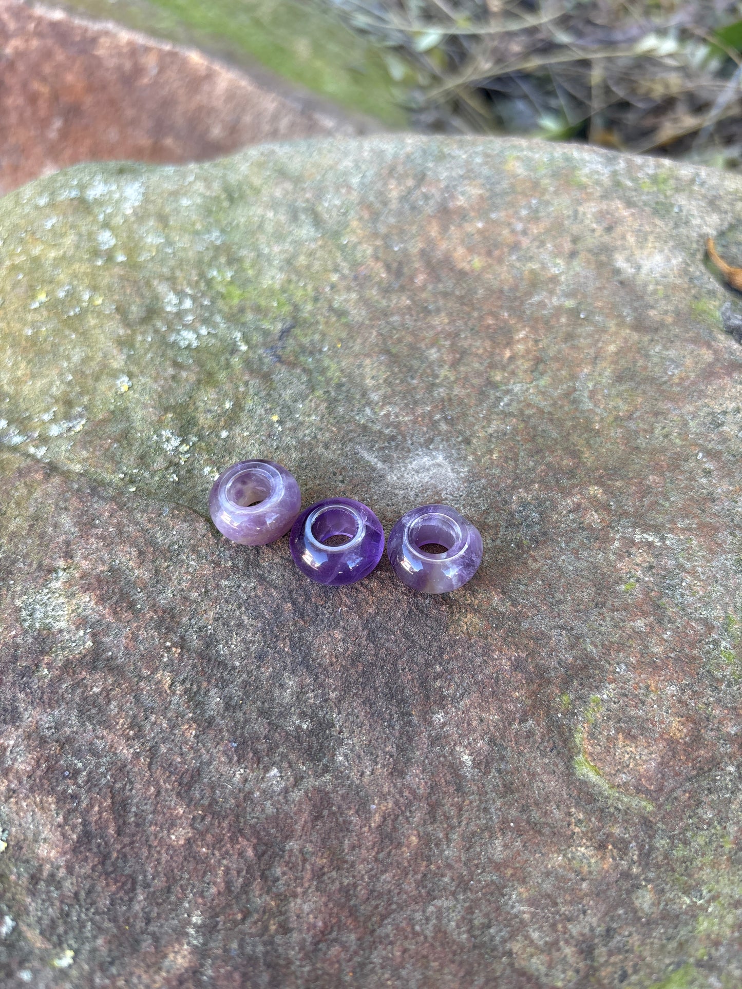 Amethyst dread beads - set of three