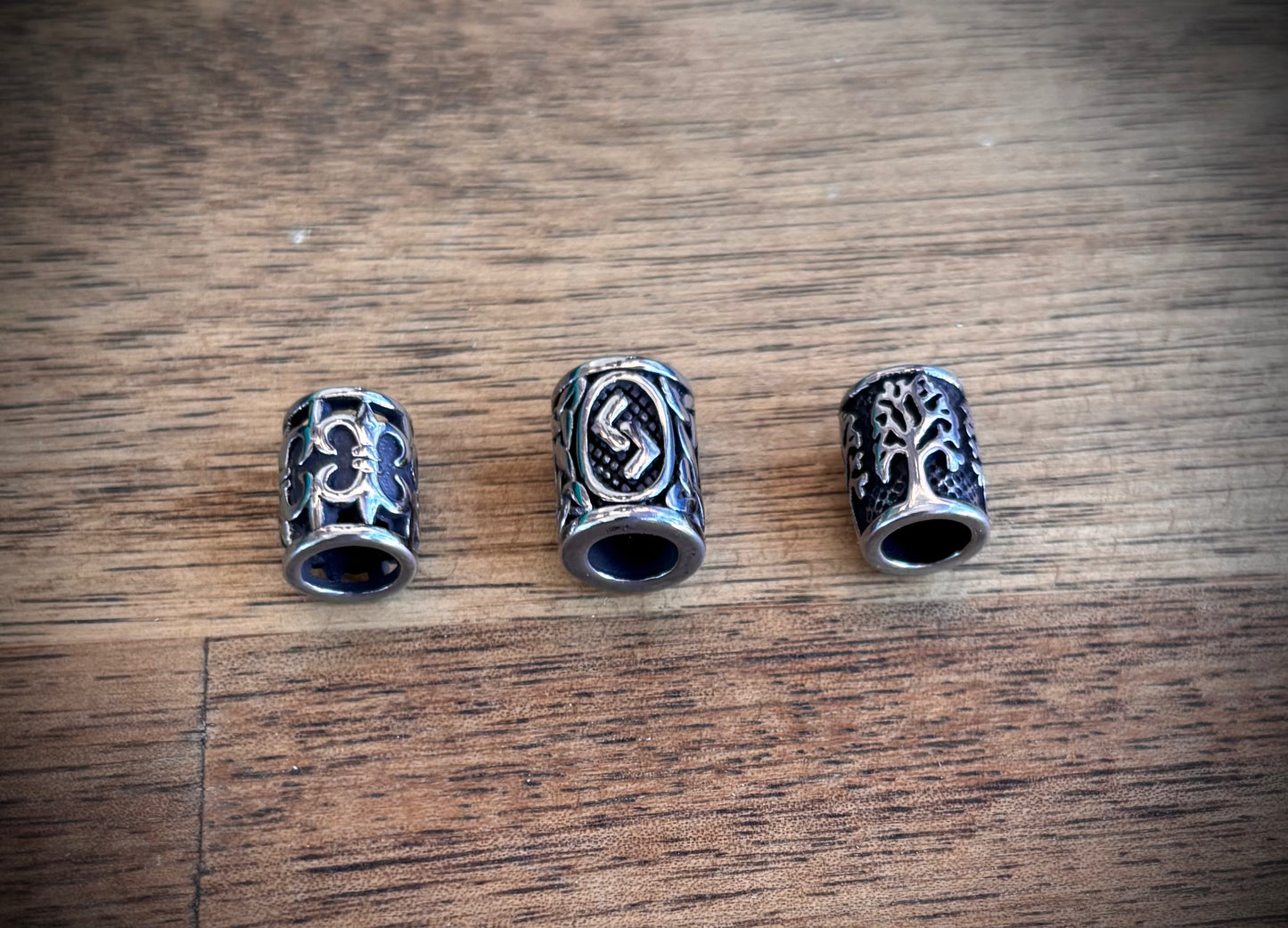 Set of 3 Stainless Steel  Beads