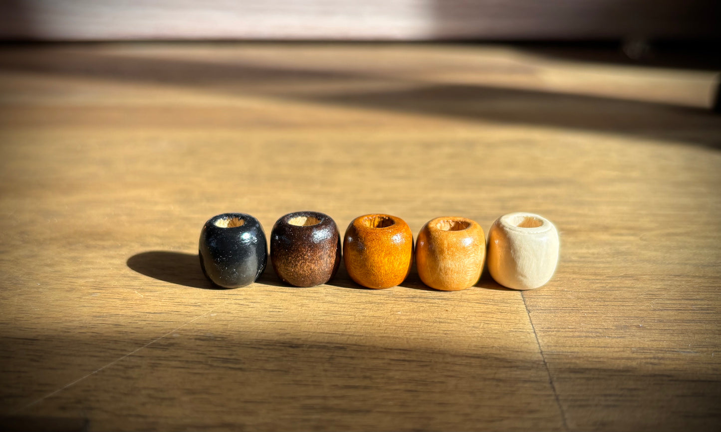Wooden dread beads