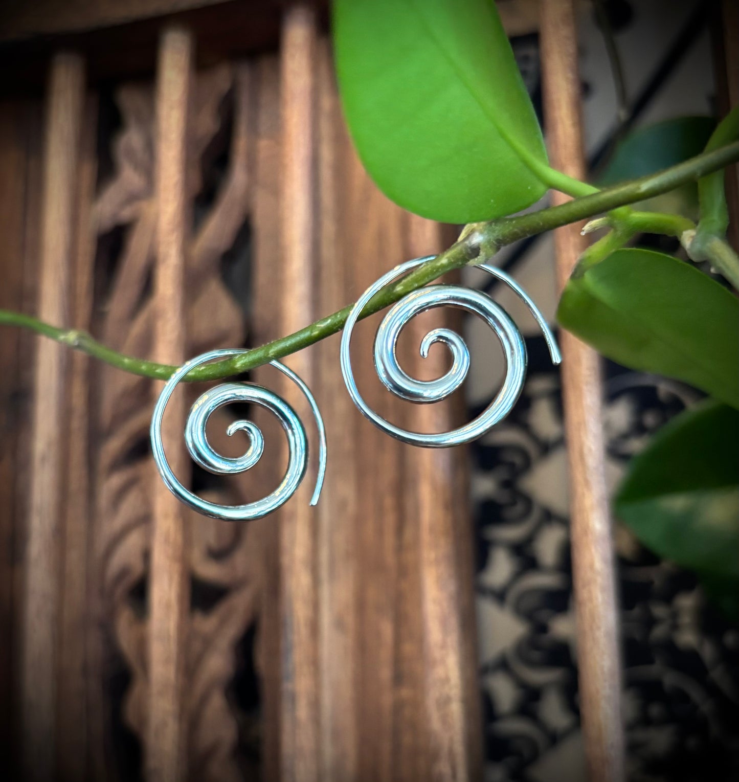 Silver Spiral Earrings