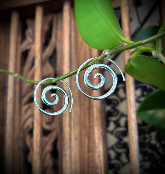Silver Spiral Earrings