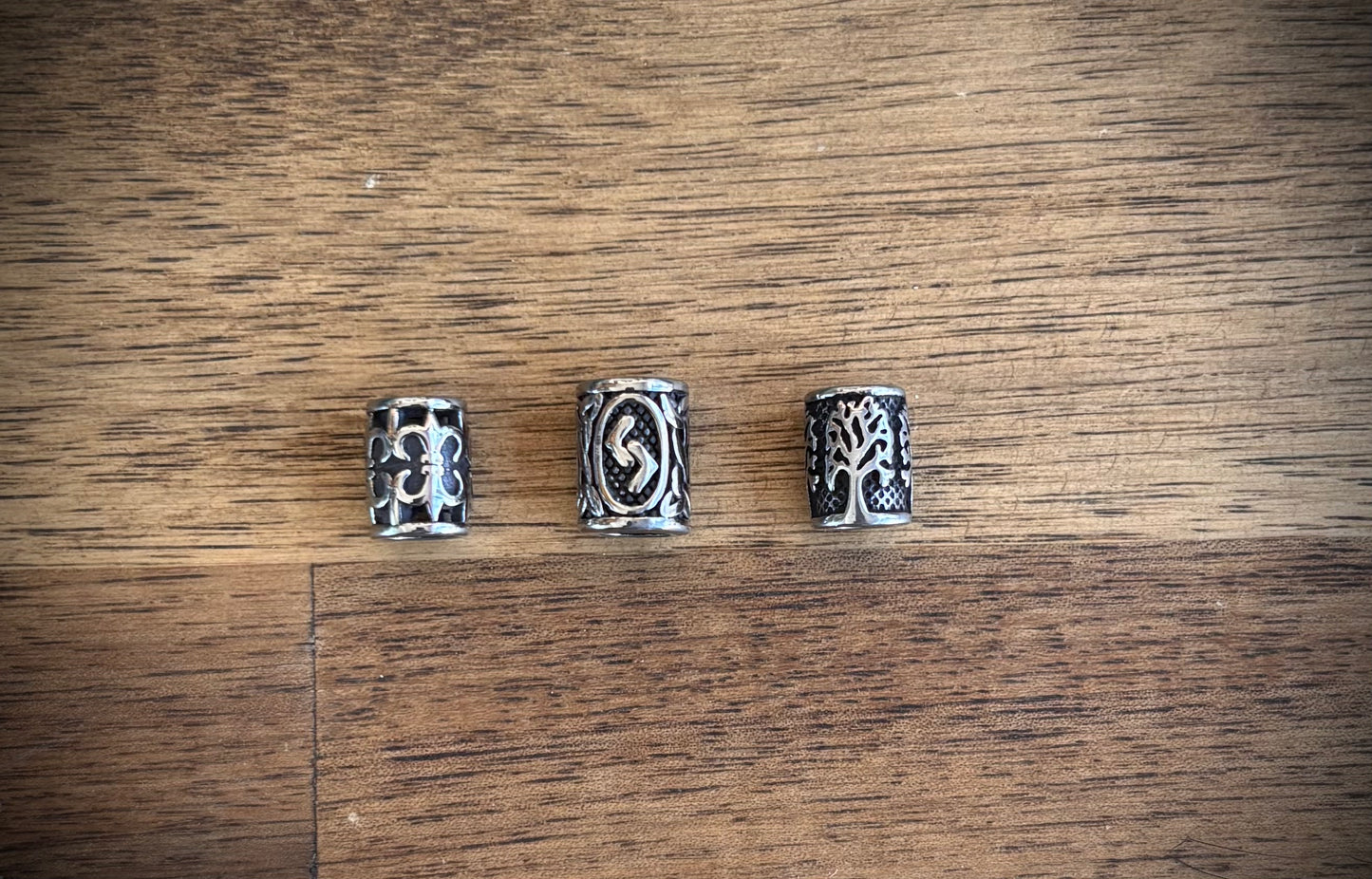 Set of 3 Stainless Steel  Beads
