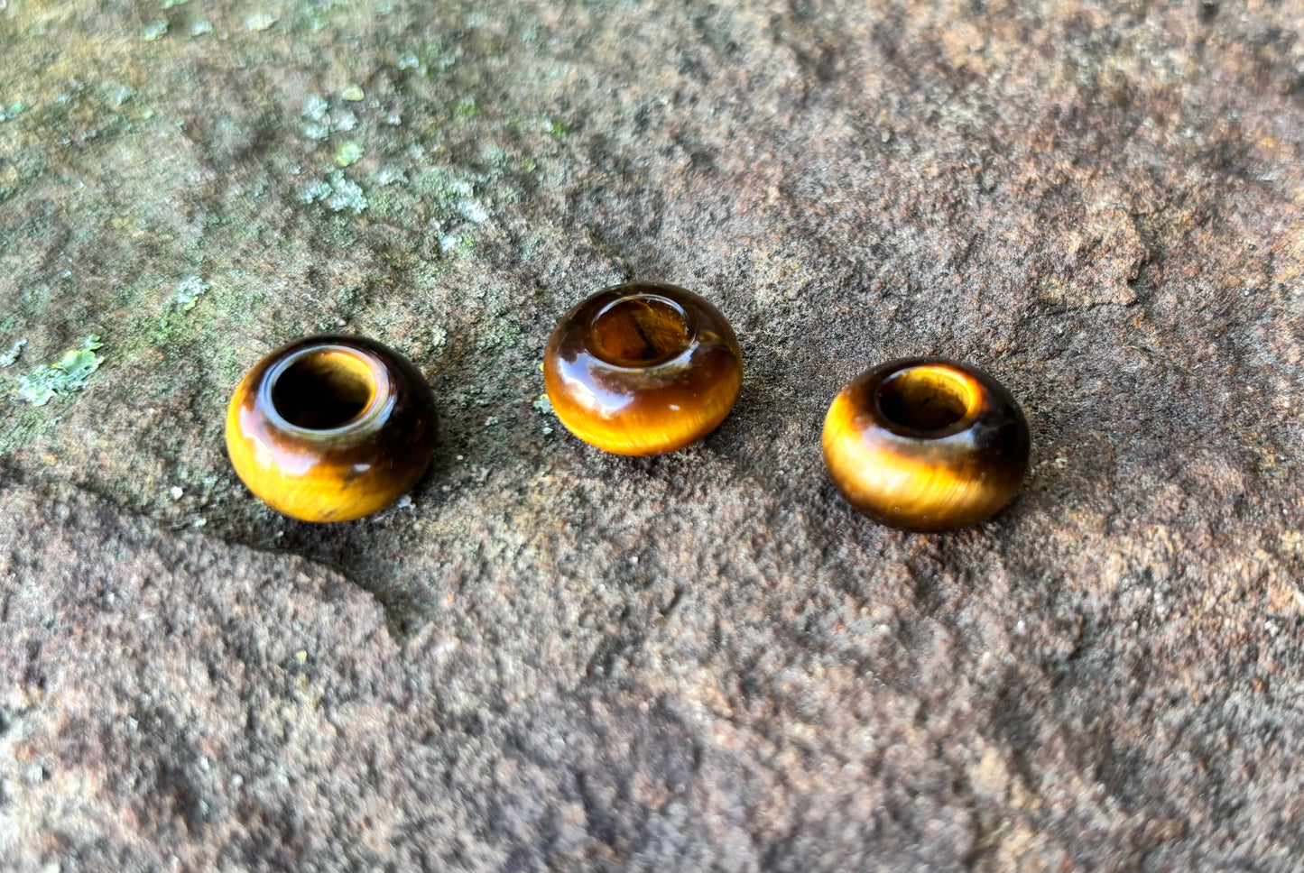 Tigers Eye dread beads - set of three