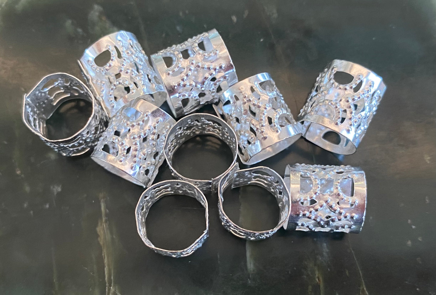 10 x Silver Dread Cuffs
